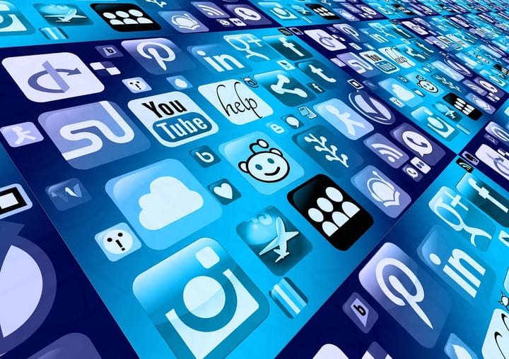 Social media app logos collage