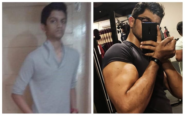 Before vs after images of the author’s arms